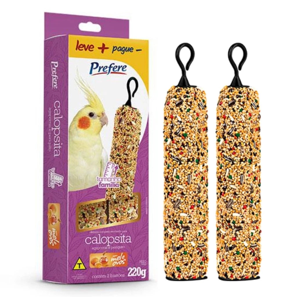 Bastão de Sementes Para Calopsitas Agapornis e Periquitos 25g ou 100g