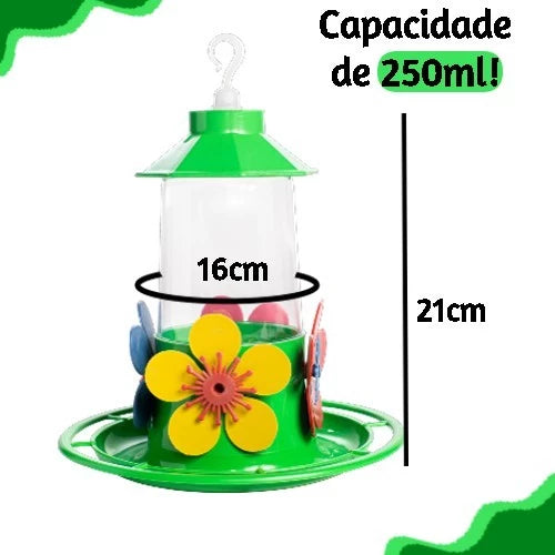Kit 4 Bebedouro Para Pássaros Beija-flor Grande 250 Ml Colorido