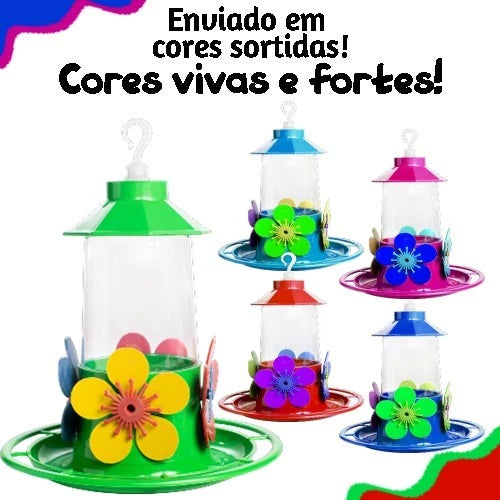 Kit 4 Bebedouro Para Pássaros Beija-flor Grande 250 Ml Colorido