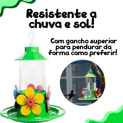 Kit 4 Bebedouro Para Pássaros Beija-flor Grande 250 Ml Colorido