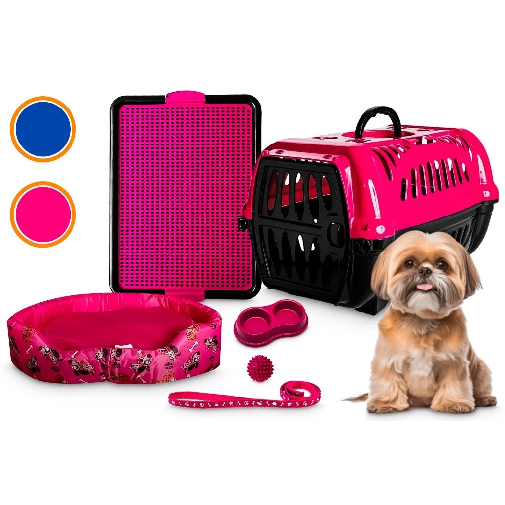 Kit Cachorro Completo Com Caminha Caixa De Transporte