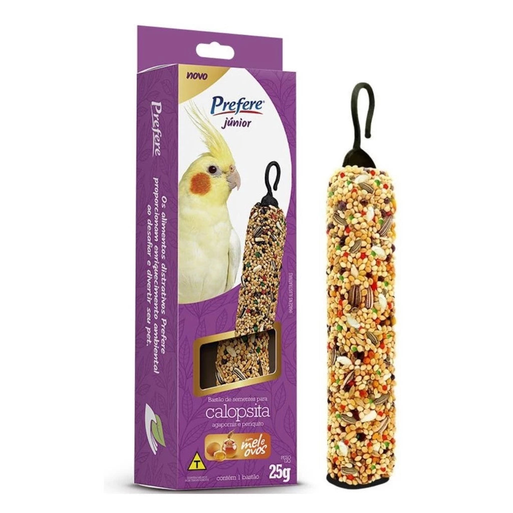 Bastão de Sementes Para Calopsitas Agapornis e Periquitos 25g ou 100g
