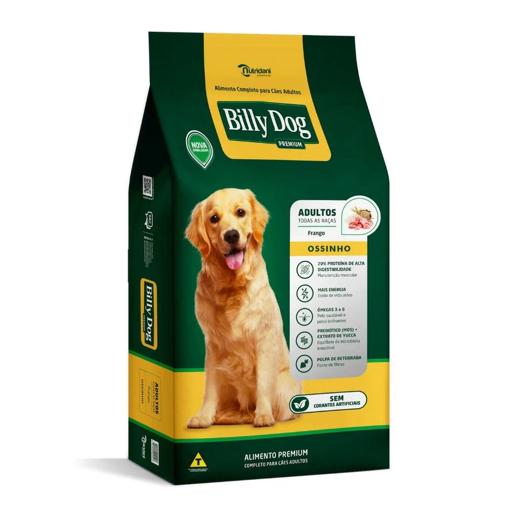 Ração Billy Dog Adultos Ossinhos Frango 7Kg