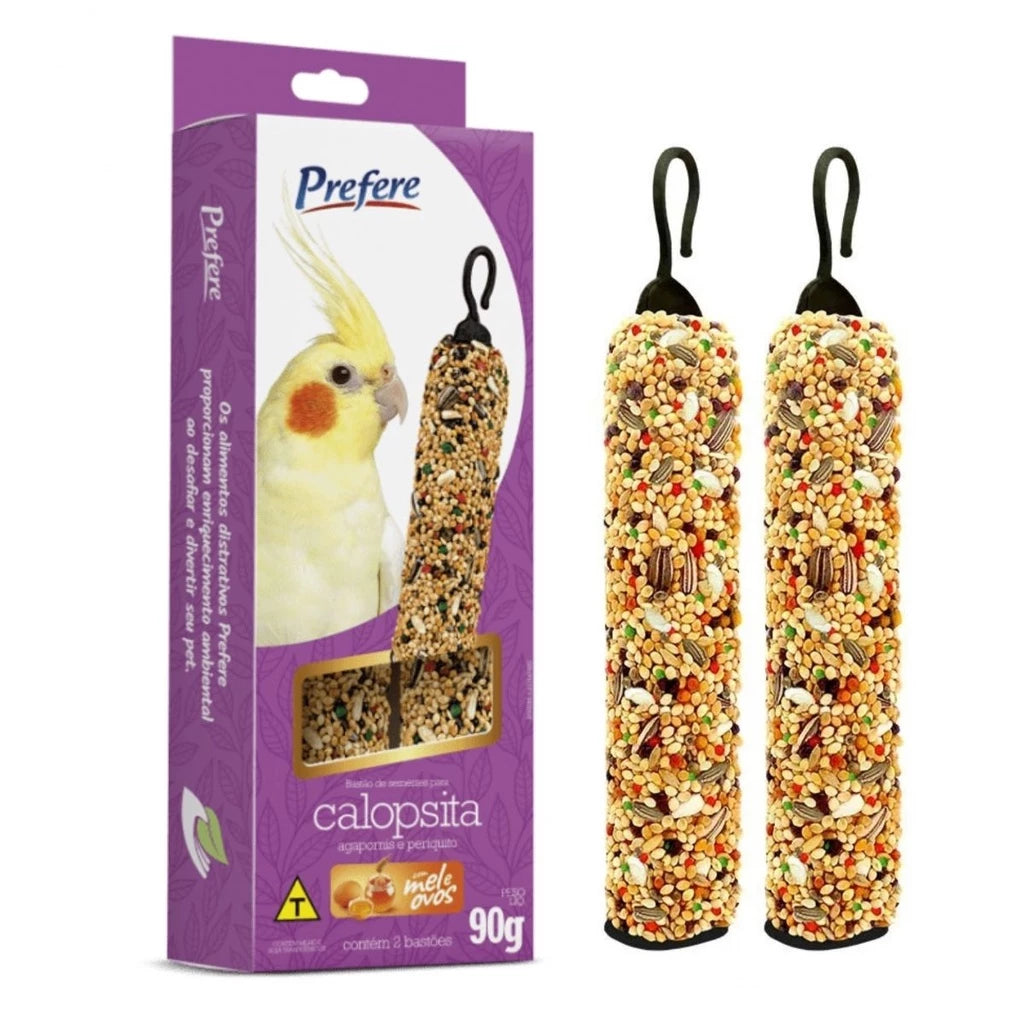 Bastão de Sementes Para Calopsitas Agapornis e Periquitos 25g ou 100g