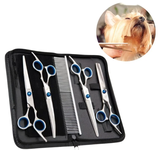 Kit Tesouras Profissionais Para Tosa Pet