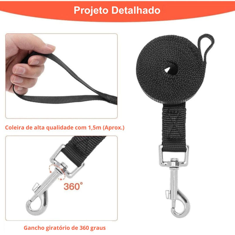Coleira com Peitoral - Malha Flexível | Cães e Gatos