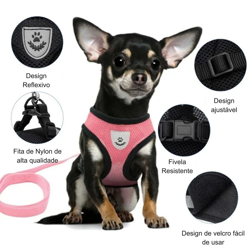 Coleira-Colete - Harness Vest Walking