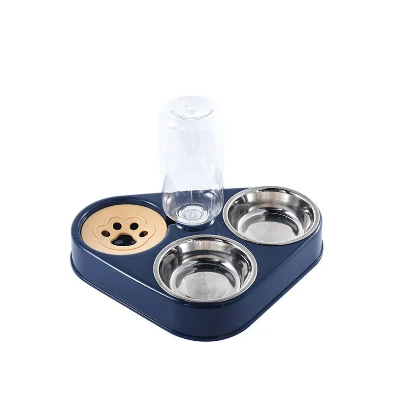 Comedouro para Gatos - 3 em 1 - Dispersor de Água