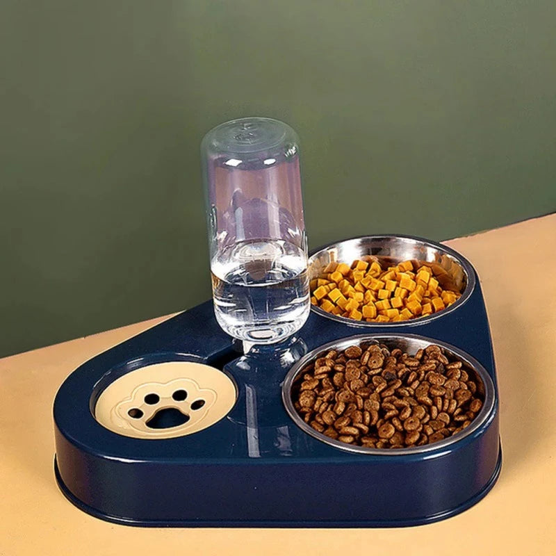 Comedouro para Gatos - 3 em 1 - Dispersor de Água