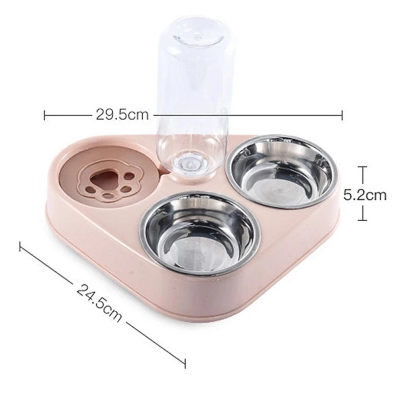 Comedouro para Gatos - 3 em 1 - Dispersor de Água