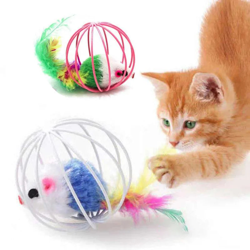 Ratinho dentro da Gaiola - Brinquedo para Gato