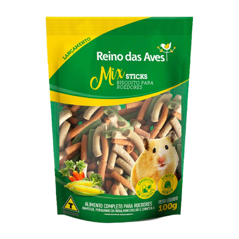 Ração Mix Sticks Biscoito para Roedores 100g