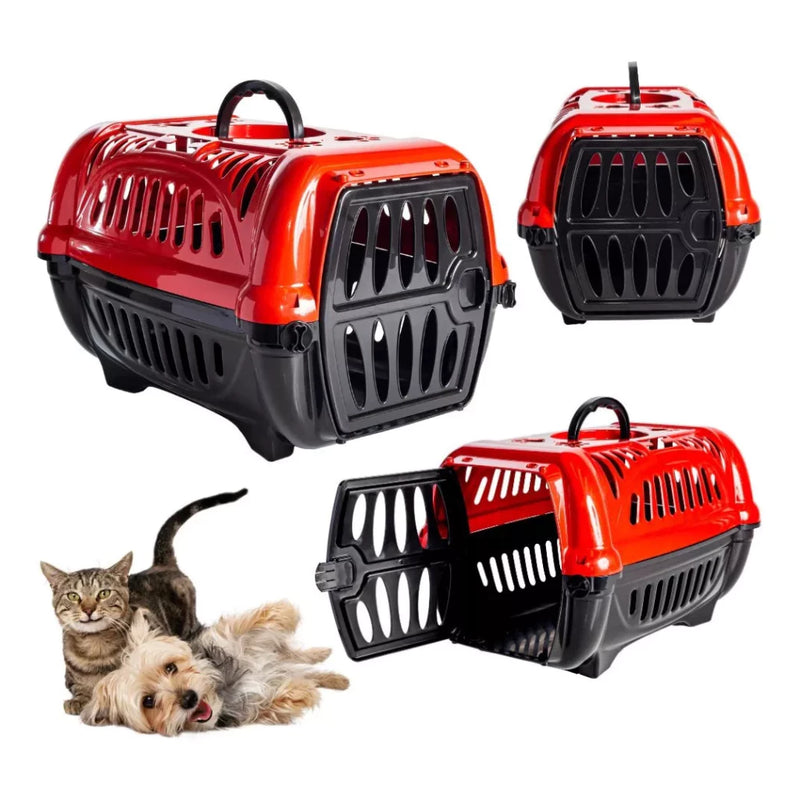 Caixa Transporte BrinqPet Pet N°2 ou 1 Para Cachorros Pequenos E Gatos Porta 4 Travas