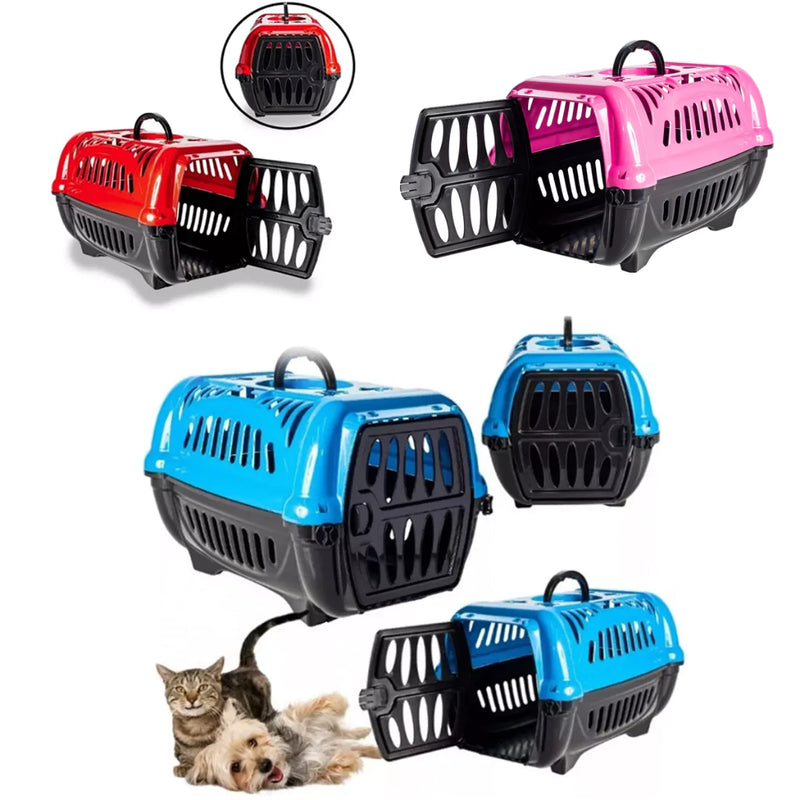 Caixa Transporte BrinqPet Pet N°2 ou 1 Para Cachorros Pequenos E Gatos Porta 4 Travas