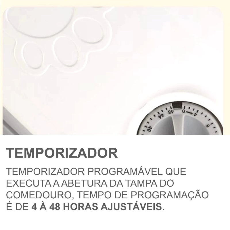 Dispensador de Comida Automático Inteligente | Para Cães e Gatos