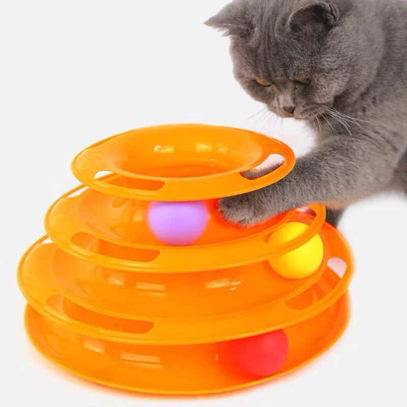 Torre Circular com Bolinhas - Brinquedo Interativo para Gatos