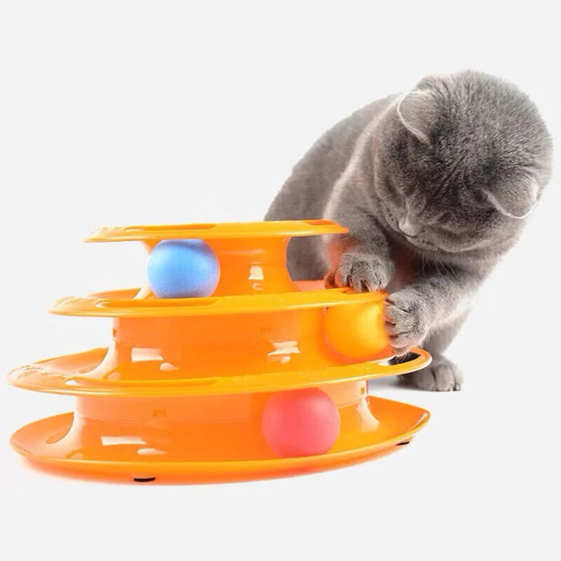 Torre Circular com Bolinhas - Brinquedo Interativo para Gatos