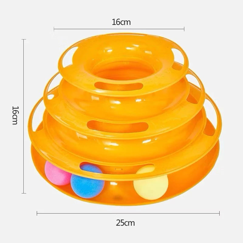 Torre Circular com Bolinhas - Brinquedo Interativo para Gatos