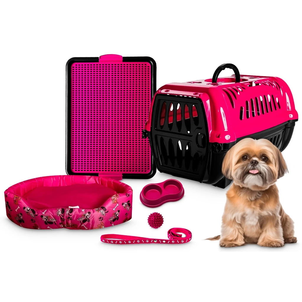 Kit Cachorro Completo Com Caminha Caixa De Transporte