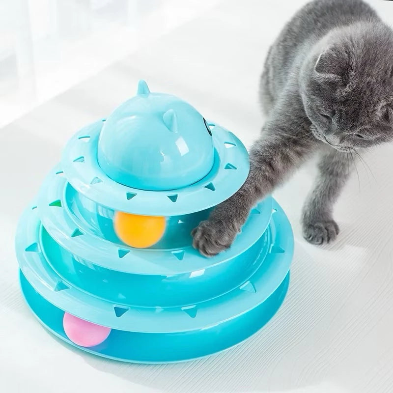 Torre Circular com Bolinhas - Brinquedo Interativo para Gatos