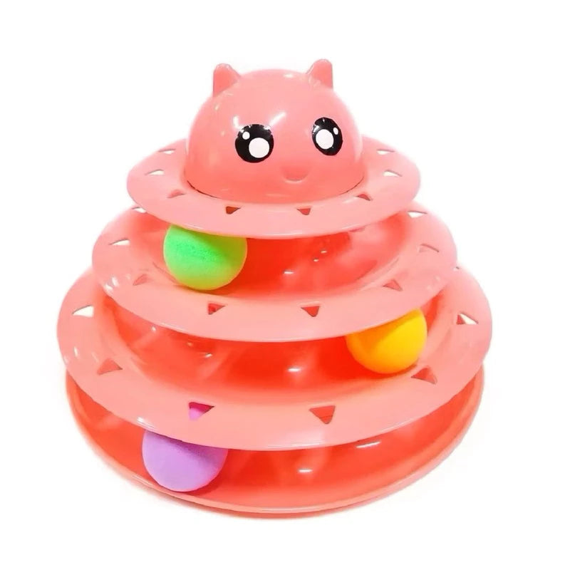Torre Circular com Bolinhas - Brinquedo Interativo para Gatos