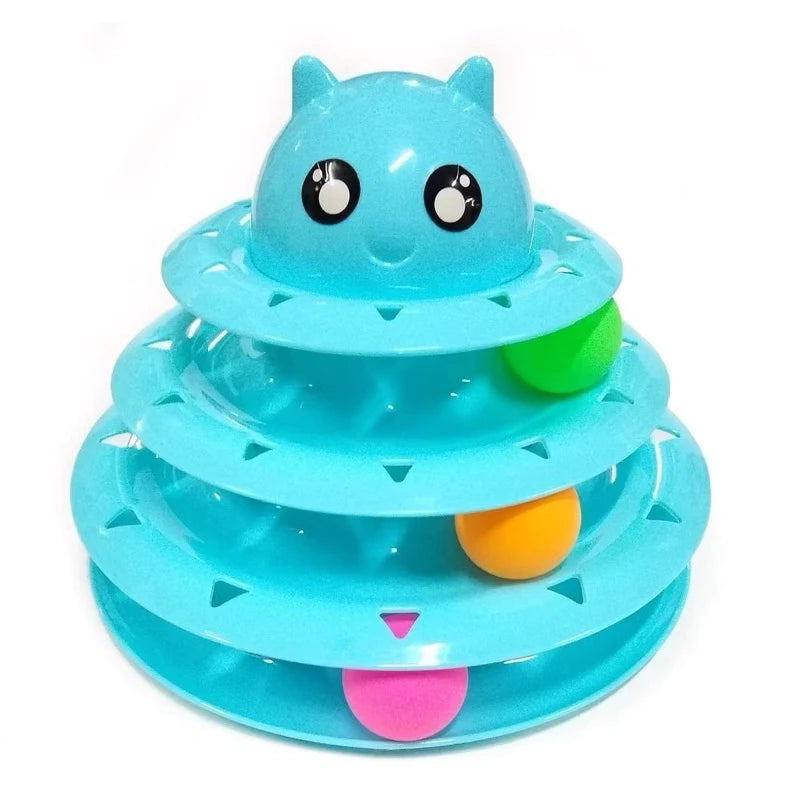 Torre Circular com Bolinhas - Brinquedo Interativo para Gatos