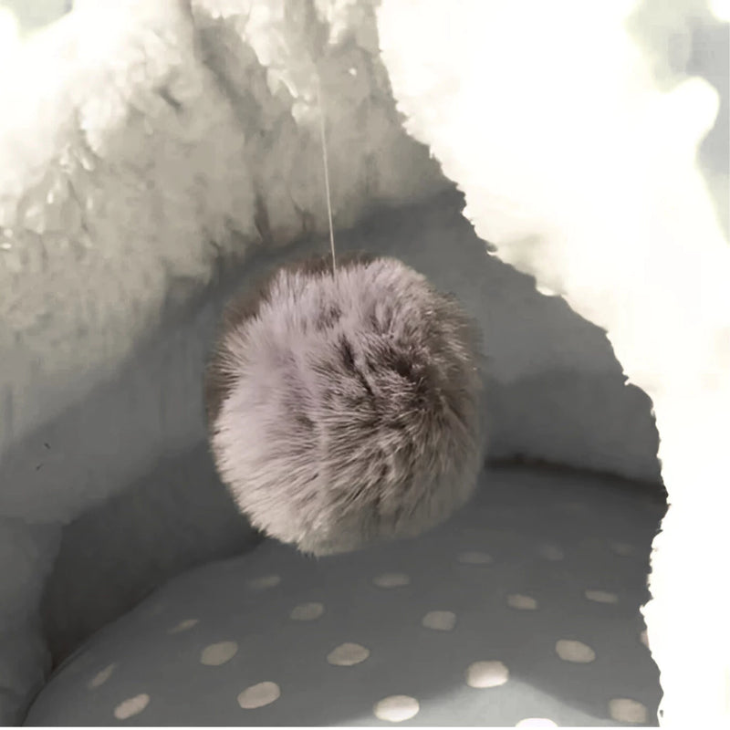 Cama com Pêndulo de Pelúcia para Cães e Gatos