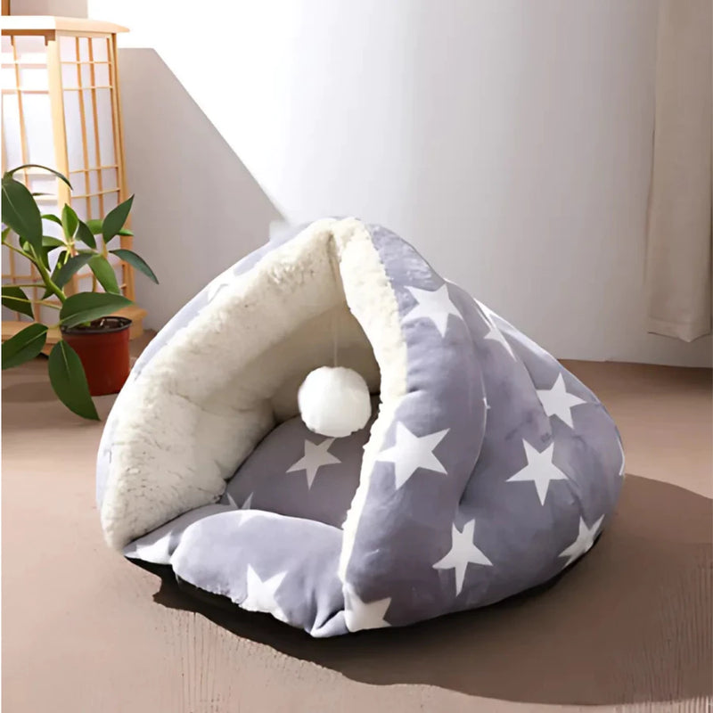 Cama com Pêndulo de Pelúcia para Cães e Gatos