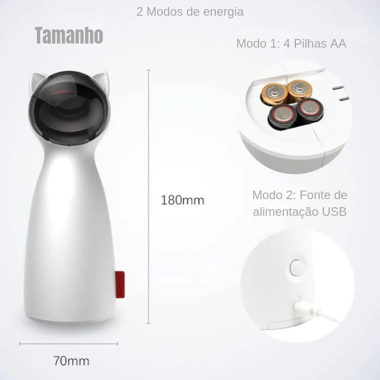 Brinquedo Com Laser Automático - Estimulante de Exercícios para Gatos