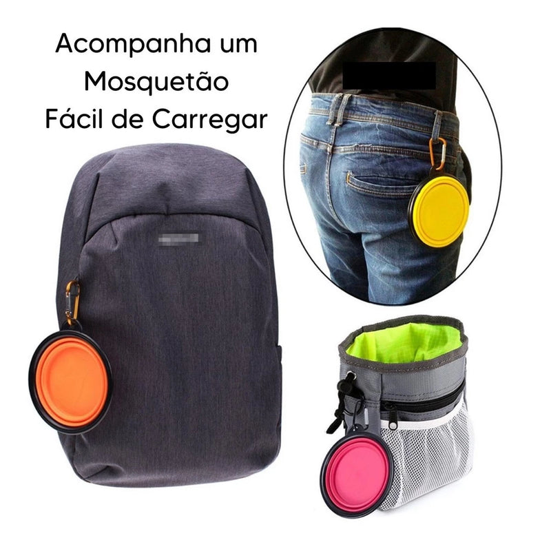 Comedouro/Bebedouro Retrátil Para Cães e Gatos