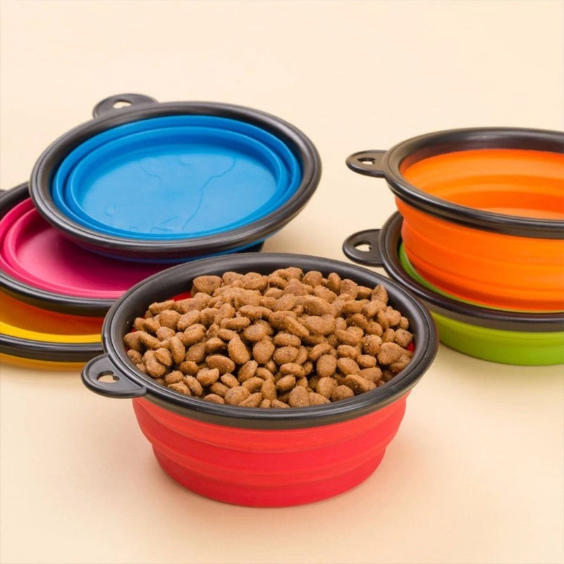 Comedouro/Bebedouro Retrátil Para Cães e Gatos