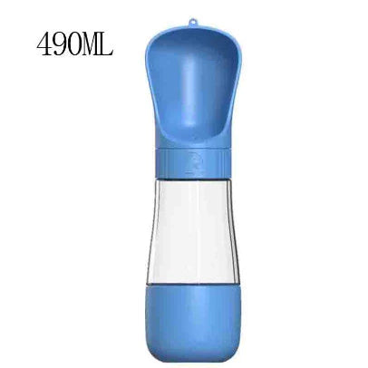 Garrafa 490ML Com Comedouro - 2 em 1 - Para Pets