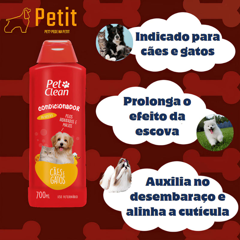 Kit Shampoo 5 em 1 + Condicionador + Perfume ou sem Perfume | Cães e Gatos | Pet Clean