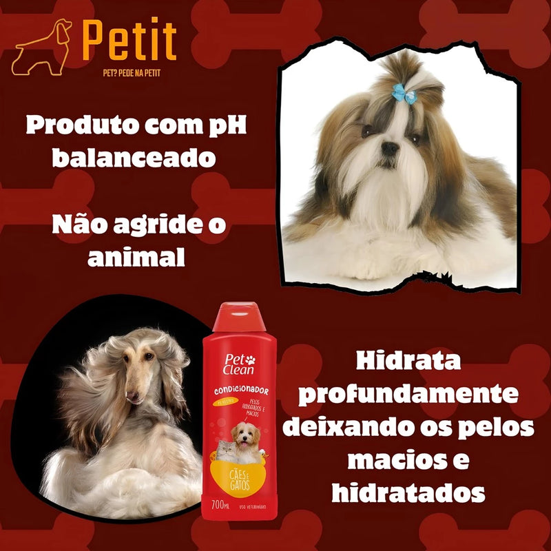 Kit Shampoo 5 em 1 + Condicionador + Perfume ou sem Perfume | Cães e Gatos | Pet Clean